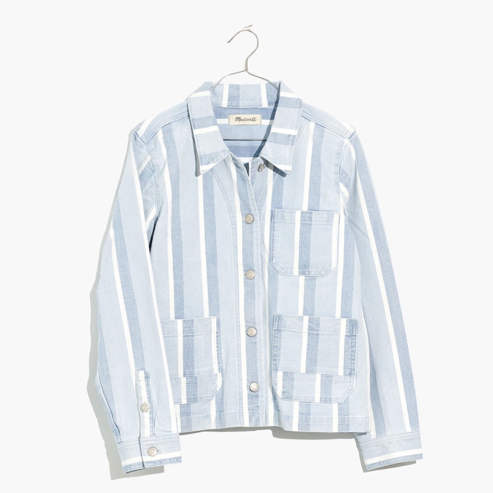 Madewell Denim Ashwood Chore Coat in Dion Stripe